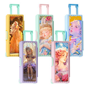 Étui à crayons personnalisé en forme de valise - Surface vierge imprimable par transfert thermique, papeterie portable multicouche - Product Image 4