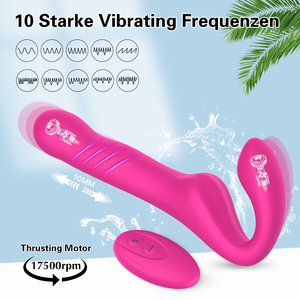 Flexible Pussy <strong>Pump</strong> <strong>Penis</strong> Double -ended Vibrator, Realistic Strap on Dildo for Couples, Insert Length 80mm, 135mm - Product Image 2