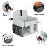 Housse de siège de chaise haute portable 3-en-1 pour bébé, rehausseur pliable pour nourrisson avec ceinture de sécurité, poches latérales en maille, pour poussette et balançoire
