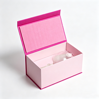 Boîte magnétique rigide portable personnalisée en magenta avec insert en éponge pour l'emballage de verres à vin, matériaux recyclés haut de gamme, boîte cadeau imprimée