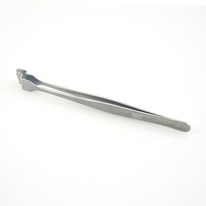 Pinzas para manipulación de obleas de silicio 91-4T, con forma de codo, antiestáticas, no magnéticas, de acero inoxidable, para obleas y chips - Product Image 1