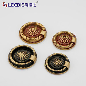Lcedis Chinese Style Brass <b>Drawer</b> Handles Round Antique Bronze Furniture Hardware Accessories - Product Image 1