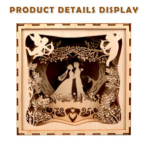 Wholesales DIY 3d Wooden <b>Puzzle</b> for Adults Kids for Home Decor Night Lights for Romantic Lovers and Valentine's Day - Product Image 2