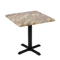 Table de jardin ronde en mélamine moulée, effet marbre gris, résistante aux intempéries, plateau de table extérieur pour patio, café, restaurant