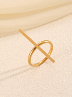 Bague unisexe en acier inoxydable JZ384, style européen et américain, créative, simple, à double ligne géométrique, vente en gros
