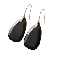 Boucles d'oreilles pendantes en amazonite naturelle en forme de goutte, avec crochet en argent, pierre plate lisse, style bohème, cadeau pour femme
