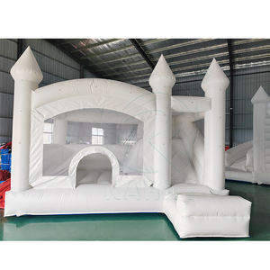 Castillo Inflable Blanco de PVC Resistente y de Alta Calidad con Tobogán y Piscina de Pelotas, Castillo Inflable Blanco para Bodas y Fiestas - Product Image 1