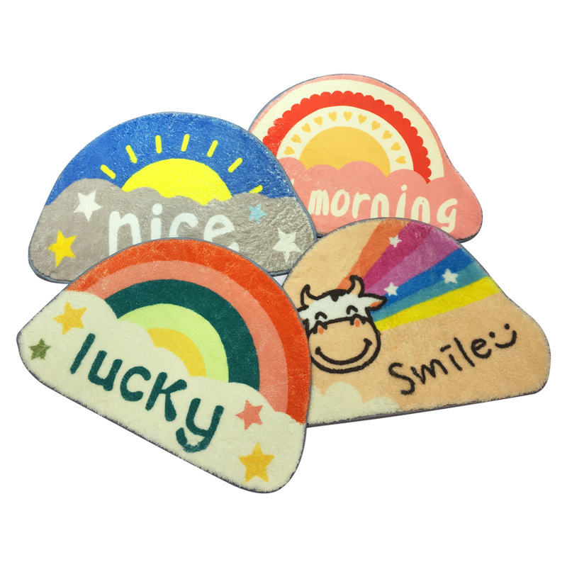 Чехол с мультяшным радужным кашемир ванной комнаты Нескользящие коврики вход Туалет коврики