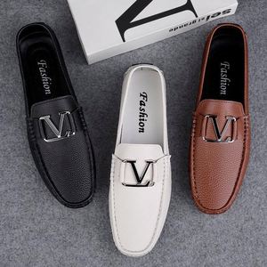 Mocasines de Cuero Genuino de Alta Gama para Hombre, Transpirables, Antideslizantes, con Plantilla Suave, Estilo Casual, para Primavera - Product Image 1