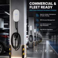 Borne de recharge murale AC pour véhicules électriques, norme européenne 7kW 32A, Plug&Play et lecture de carte RFID, carte blanche pure, emballage solide