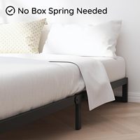 Richwanone Sommier double 5 pouces en métal avec support à lattes en acier, portable pour appartement, sans sommier à ressorts