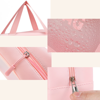 Dichos PVC Transparent Lot de Trois Pièces Trousse de Toilette Étanche Sac de Plage Rangement de Voyage Trousse de Maquillage Minimaliste