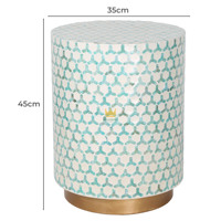Tabouret moderne ajustable fait main en nacre, table d'appoint luxueuse avec incrustation de coquillages, siège élégant pour espace de vie, prix abordable