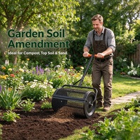 Épandeur de compost roulant en maille métallique pour pelouse, idéal pour le jardin, le fumier et le tourbe – Offre spéciale