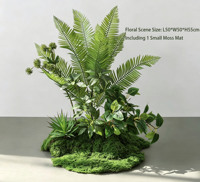 Mousse et plantes vertes simulées pour l'aménagement paysager intérieur haut de gamme, fleurs artificielles au sol pour une décoration biomimétique