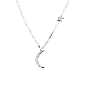 La migliore vendita collana a catena semplice collana con ciondolo stella e luna per donna - Product Image 1