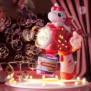 Máquina de pistola de burbujas de espuma de copo de nieve de unicornio de ardilla Máquina de soplado de burbujas de sonido de luz Led completamente automática - Product Image 3