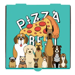 Çevre dostu toptan özelleştirilmiş Logo flip-açık tasarım Pizza kutuları oluklu kağıt Pizza kutusu