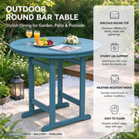 Table de bar de jardin Uplion Morden de forme ronde en plastique HIPS pour l'extérieur, idéale pour la terrasse, la plage ou l'appartement