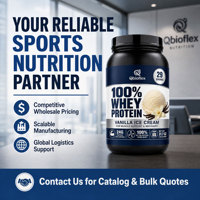 Qbioflex Promotion : Supplément de Protéine de Lactosérum en Poudre avec Calcium et Potassium, Saveur Vanille