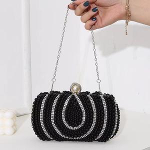 Wholesale Luxury Women Retro Party Dinner <b>Clutches</b> Handmade Rhinestone Faux <b>Pearl</b> Beaded Evening <b>Bag</b> - Product Image 6
