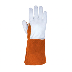 Heavy Duty <b>Leather</b> Work <b>Gloves</b> with Long Gauntlet Cuff for Welding Cow Grain <b>Leather</b> Welding Safety <b>Gloves</b> with Long Split - Product Image 4