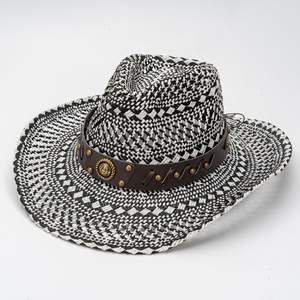 Sombrero de Jazz Retro de Estilo Étnico Más Vendido, Tejido de Paja Hueca con Borde Enrollado, con Papel Blanco y Negro de Alta Gama, Sombrero para Fiestas al Aire Libre - Product Image 6