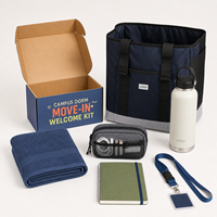 Kit de Bienvenida Personalizado para Dormitorios Universitarios con Bolsa de Lavandería, Botella, Toalla, Organizador, Cuaderno y Cordón