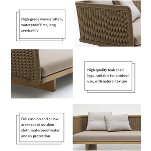 أثاث حدائق بتصميم حديث، أريكة استرخاء للشرفة، طقم أريكة خارجية للحديقة والفناء - Product Image 6