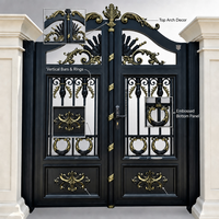 Portails de jardin en alliage d'aluminium pour villa, portails extérieurs battants pour la confidentialité, portails de jardin durables et écologiques, portail d'entrée de maison, fabricant chinois