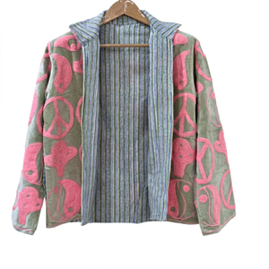 Manteau de luxe pour femme en velours brodé Suzani fait main, style bohème, écologique, pour les occasions spéciales - Product Image 1