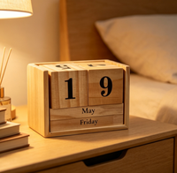Calendrier perpétuel en bois vintage, blocs réglables pour mois, date, semaine, calendrier de bureau, bloc DIY, décoration pour la maison et le bureau, cadeau