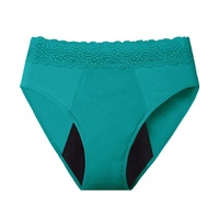 Culotte menstruelle Intiflower BD123 en coton biologique à 4 couches - Culotte menstruelle en dentelle anti-fuite pour femmes