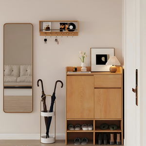 ตู้เก็บของแบบติดตั้งภายนอกทางเดิน XHA รุ่น ENF สีโอ๊ค เฟอร์นิเจอร์เก็บรองเท้าแบบสั่งทำ - Product Image 6