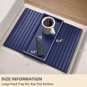 Plateau de canapé en bambou, plateau <span class=keywords><strong>anti</strong></span>-chute pour accoudoir de canapé, plateau pliable pour accoudoir de canapé, table d'accoudoir pour manger, boire, collations - Product Image 4