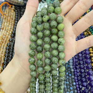 Perle Rotonde in <span class=keywords><strong>Giada</strong></span> <span class=keywords><strong>Verde</strong></span> Lucidata Naturale per Creazione di Gioielli, Braccialetti Fai-da-Te e Collane alla Moda - Product Image 5