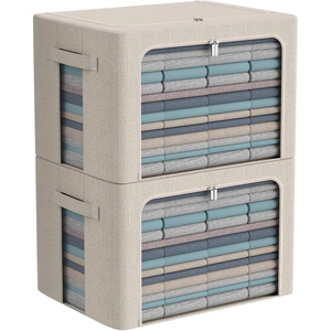 Wholesale Foldable Collapsible Storage <b>Boxes</b> 50x40x33 66L Waterproof Heavy Duty Modern Luxury Wardrobe Furniture <b>Clothes</b> Storage - Product Image 1