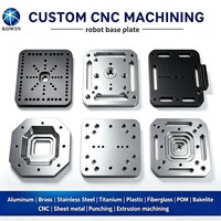 Plaque de base robotique en aluminium 6063 7075 fraisé, substrat de montage renforcé à nervures pour cadre d'extrémité de cobot et dispositif d'assemblage automatisé