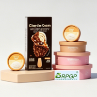 Boîte en carton blanc personnalisable avec logo, pliable, pour bâtonnets de crème glacée croustillante, bâtonnets de crème glacée, boîte en papier de qualité alimentaire pour aliments congelés