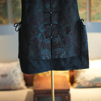 Gilet asymétrique amincissant en soie Xiangyun Sha noir, style chinois, polyvalent et tendance, pour femme, modèle 7646