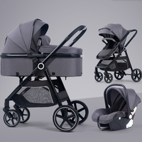 Poussette 3-en-1 personnalisée, nouvelle, approuvée, pliable, système de voyage facile, portable, légère, en lin, acier inoxydable, tendance, vente chaude
