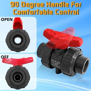 中国工厂价格制造商高品质深灰色UPVC DIN DN25 UPVC双联球阀 - Product Image 6