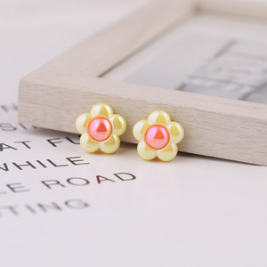 Floral Plated Acrylic Beads 8mm Flower Shape Color Random for <b>Bracelet</b> Making DIY Jewelry Accessories - Product Image 4