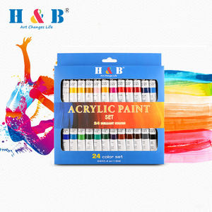 Ensemble de 24 tubes de peinture acrylique de couleurs <span class=keywords><strong>pour</strong></span> l'art des enfants sur papier de verre de toile Capacité de 12ml - Product Image 1