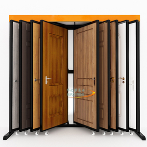 Freestanding kim loại Rack hiển thị với cửa gỗ cửa sổ cho triển lãm hội trường gạch hiển thị hàng hóa hiển thị khung mẫu cửa đứng - Product Image 1