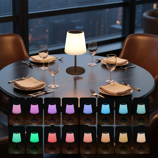 16 Colors Solar Table Light Type-C/Battery Charging IP65 Waterproof Outdoor Solar Lamp for Camping Garden Patio