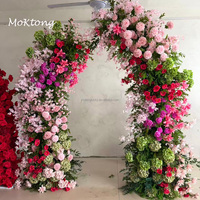 Arche de mariage MoKtong avec fleurs sauvages artificielles roses et vertes pour la décoration et la scène d'événements
