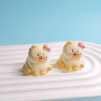100 Pièces de Figurines Mignonnes en Résine 3D Animaux Dessin Animé Nœud Papillon Chat, Statues en Résine Kawaii, Accessoires de Décoration DIY, Mini Ornements de Bureau