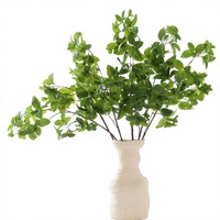 Feuilles de menthe artificielles en PVC réalistes, aspect filmé, 70 cm, faites à la main, matériaux floraux modernes pour la décoration de la maison de Thanksgiving