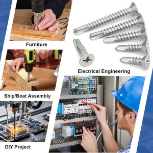 250Pcs Stainless Steel Phillips Countersunk Self Drilling Screws 410 Steel Inch Size Metal Fixing Kit Boxed - Product Image 4